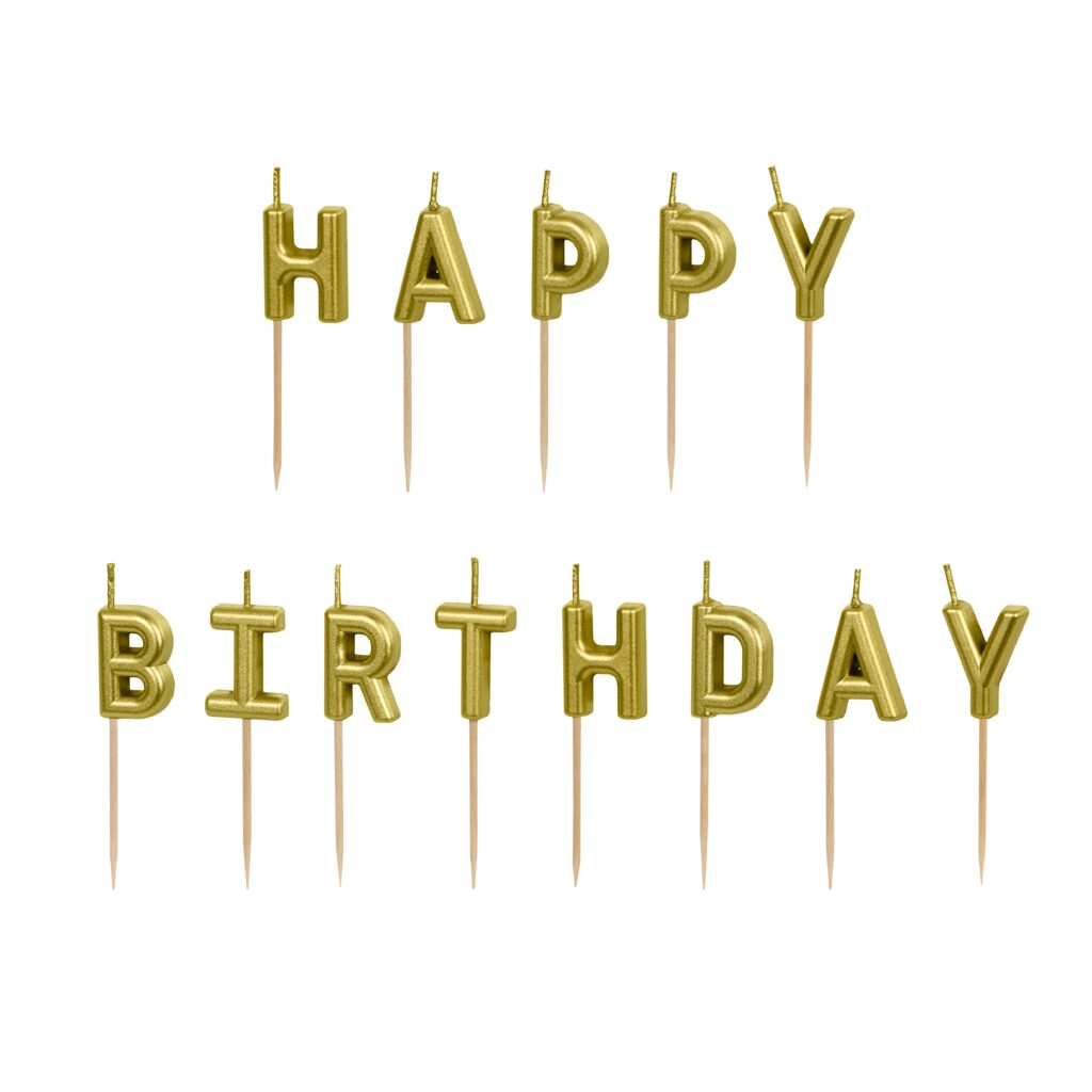 Zlatne svjećice Happy birthday