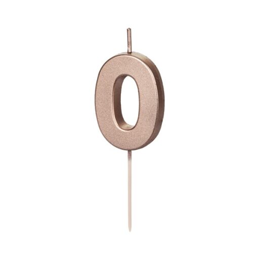 Rose gold svjećica broj 0