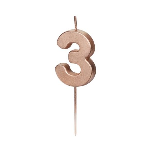 Rose gold svjećica broj 3