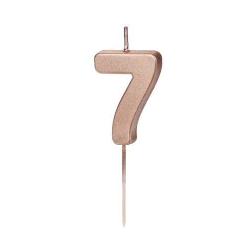 Rose gold svjećica broj 7