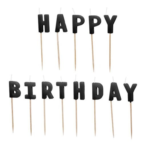 Crne svjećice Happy birthday