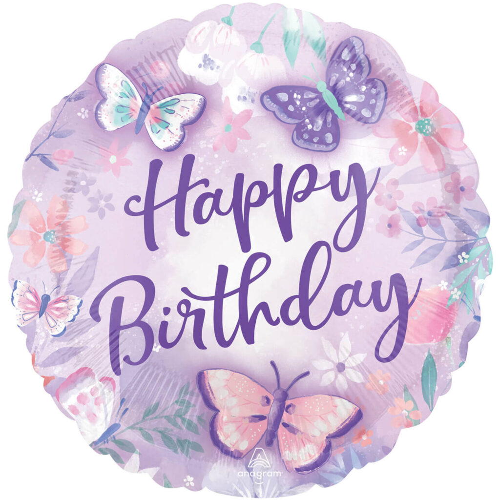 Balon Happy birthday leptiri